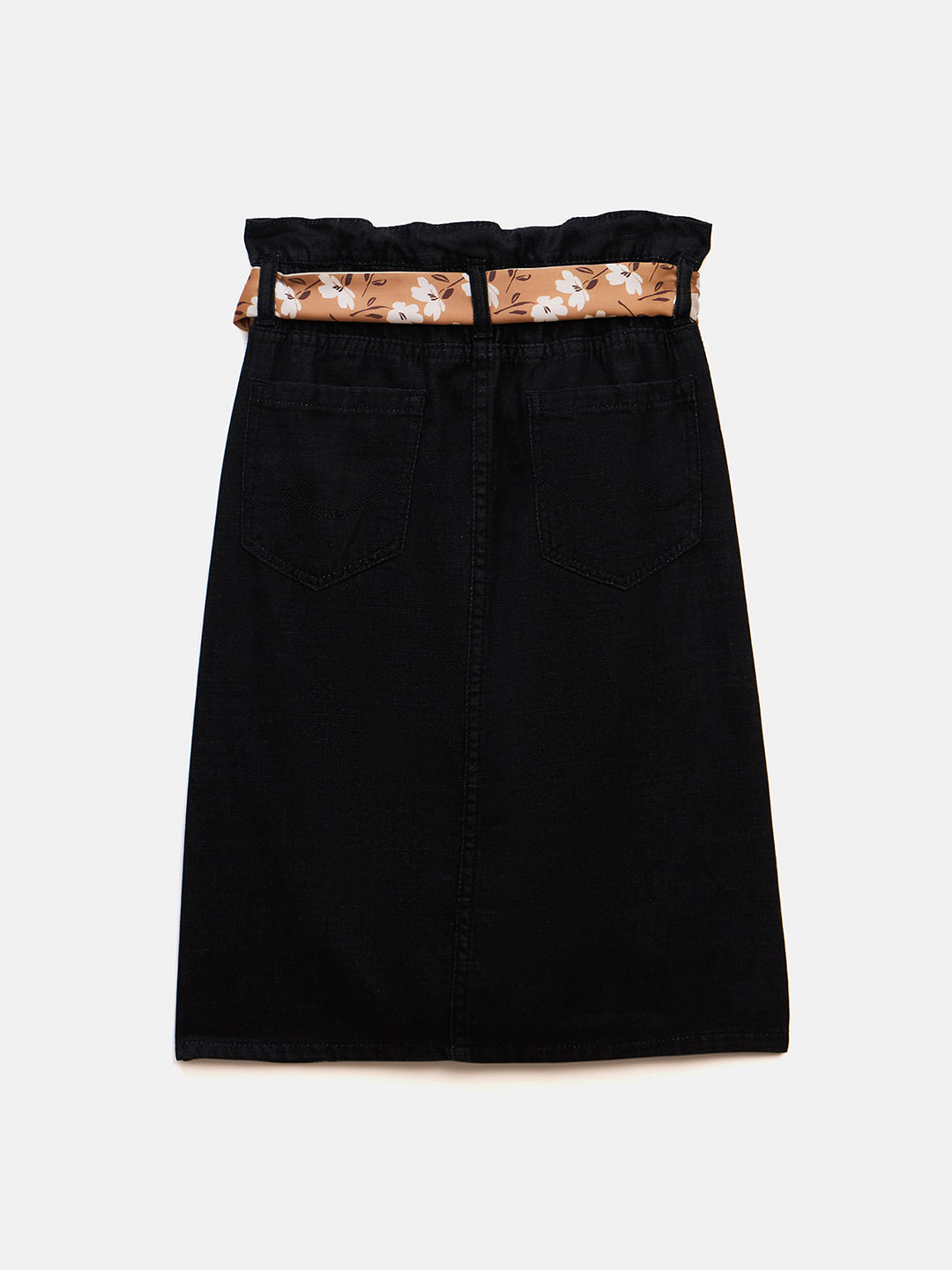 Elle Kids Black A Line Solid Skirt