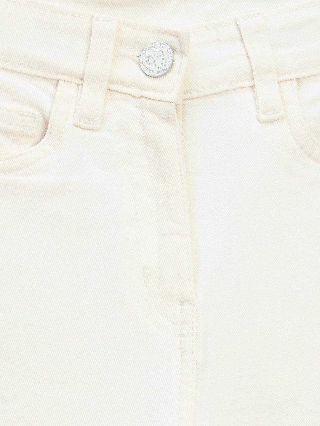 Elle Kids White Straight Fit Solid Jeans