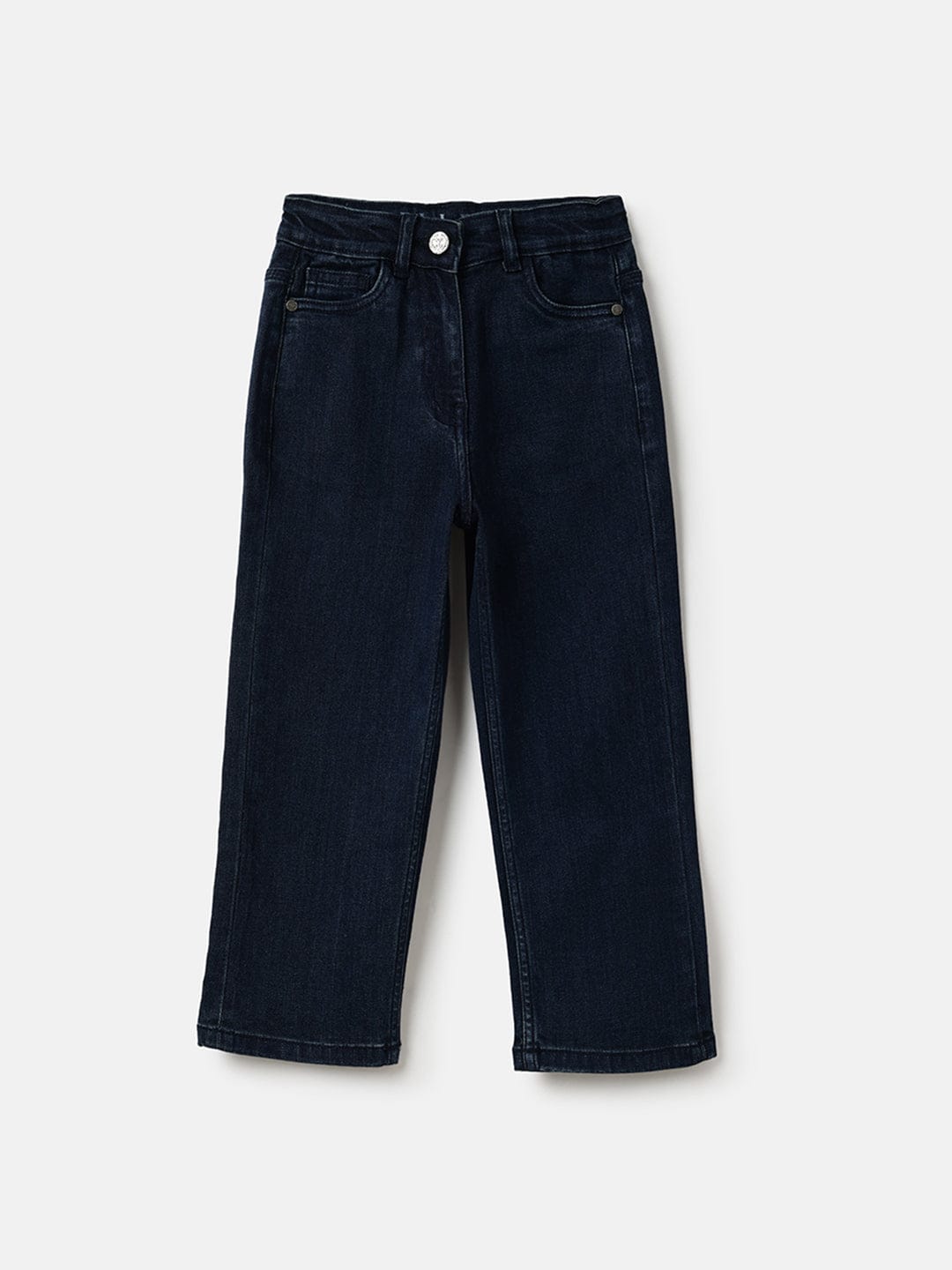 Elle Kids Blue Straight Fit Solid Jeans