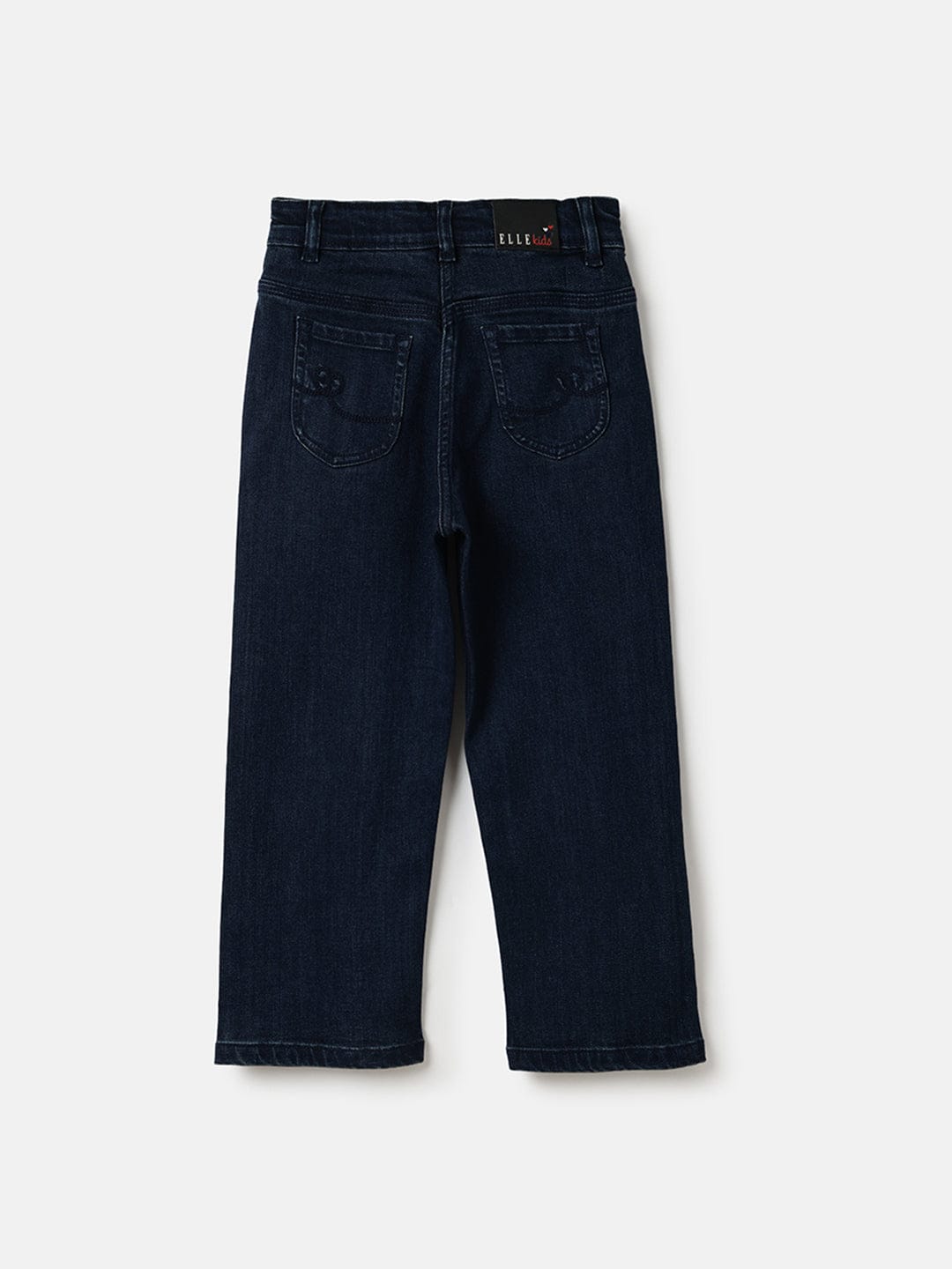 Elle Kids Blue Straight Fit Solid Jeans