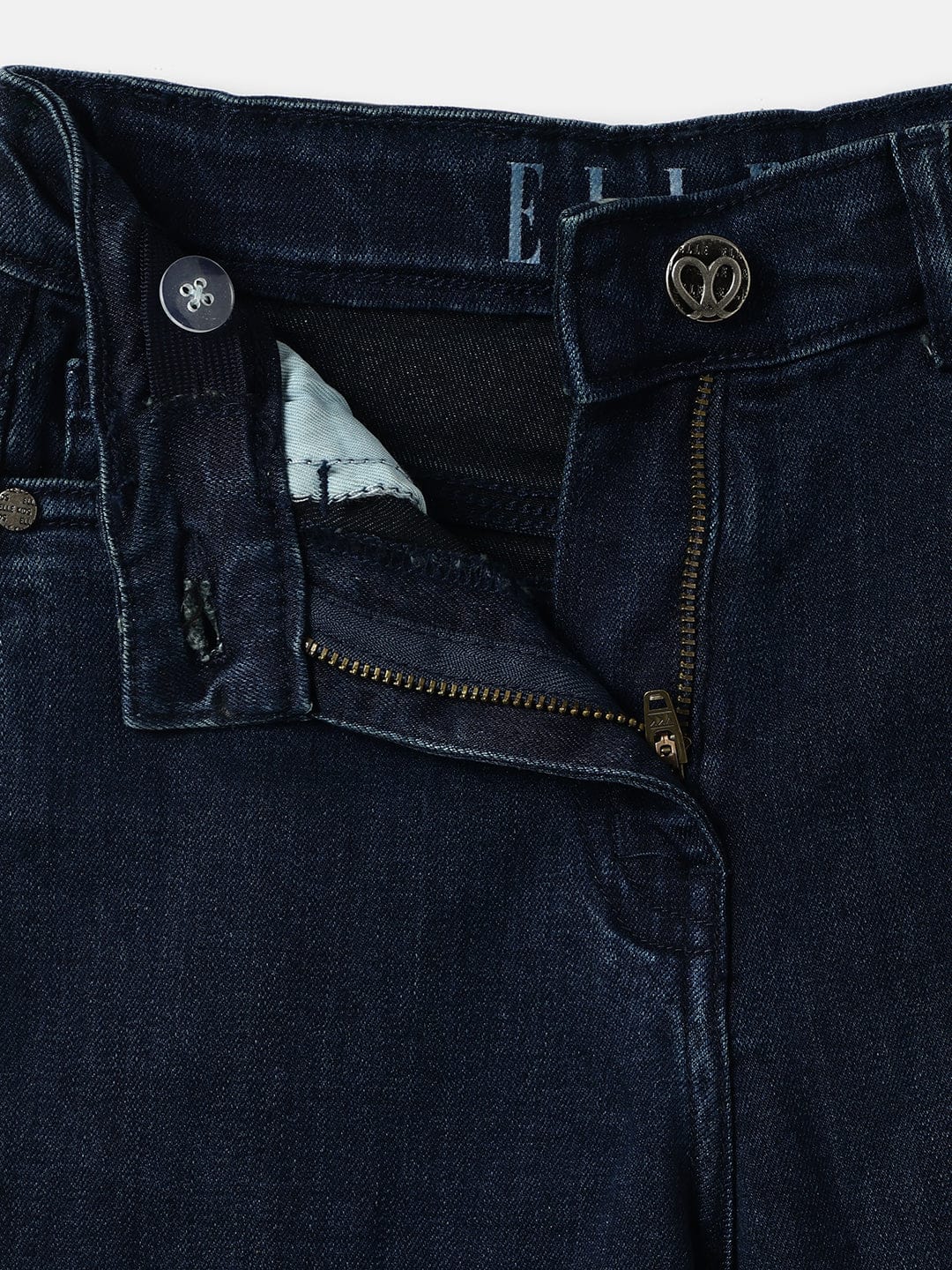 Elle Kids Blue Straight Fit Solid Jeans