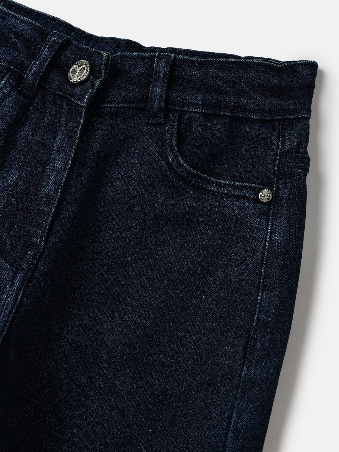 Elle Kids Blue Straight Fit Solid Jeans