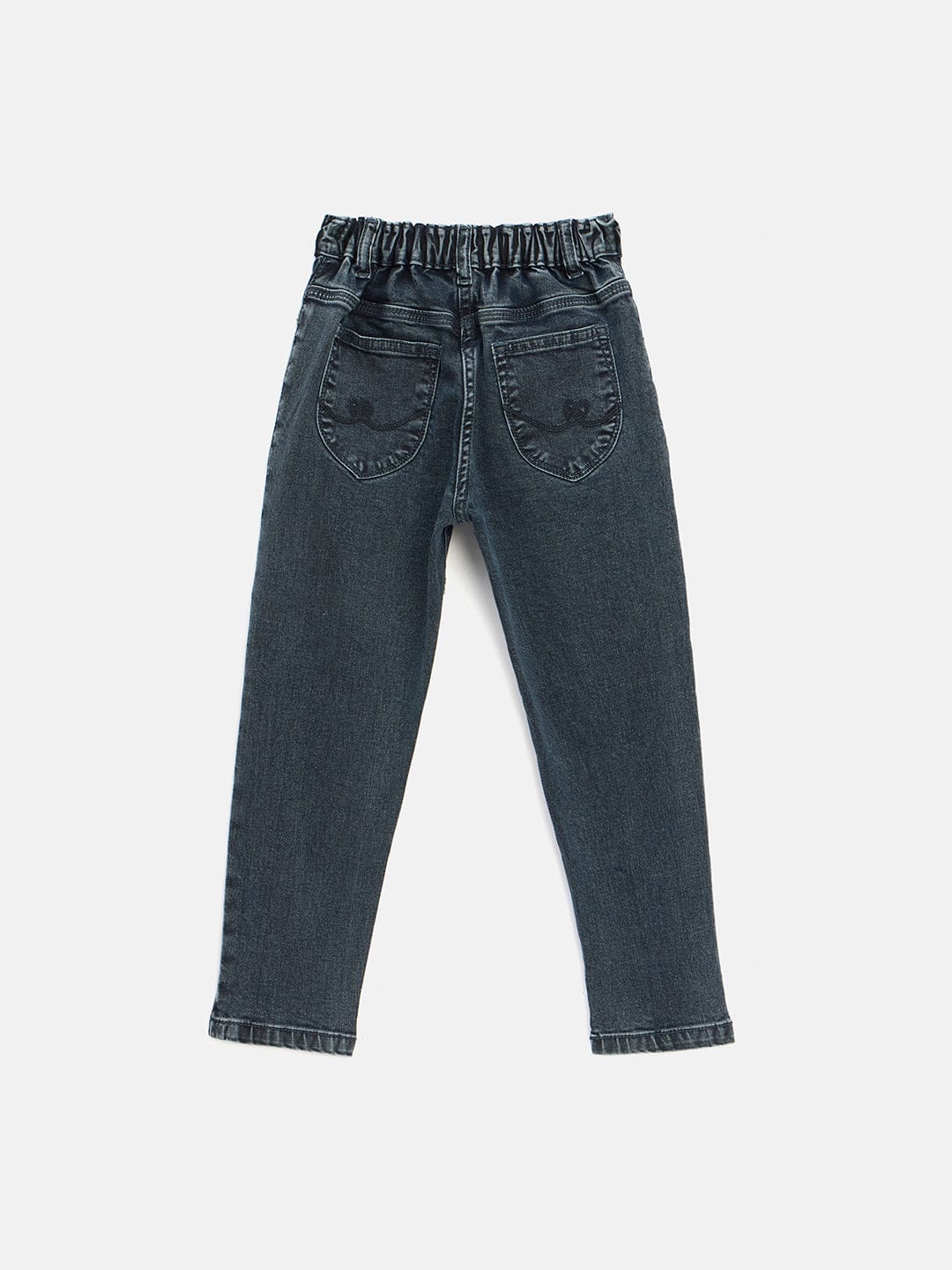 Elle Kids Blue Slouch Fit Solid Jeans