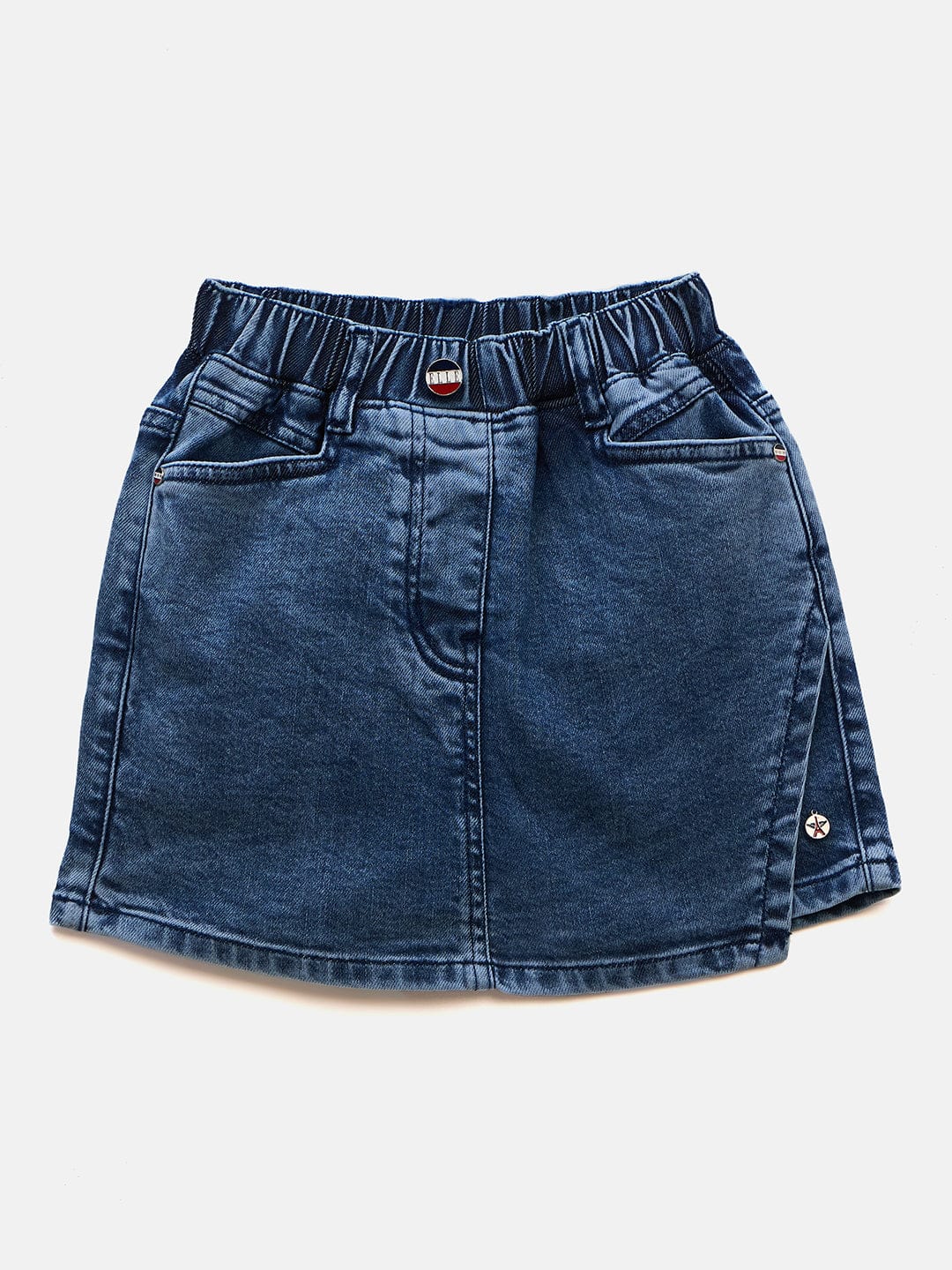 Elle Kids Blue Relaxed Fit Solid Skort