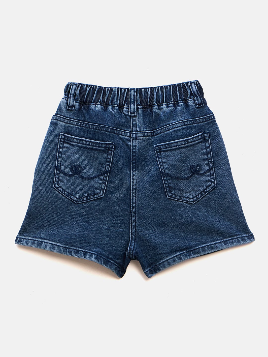 Elle Kids Blue Relaxed Fit Solid Skort