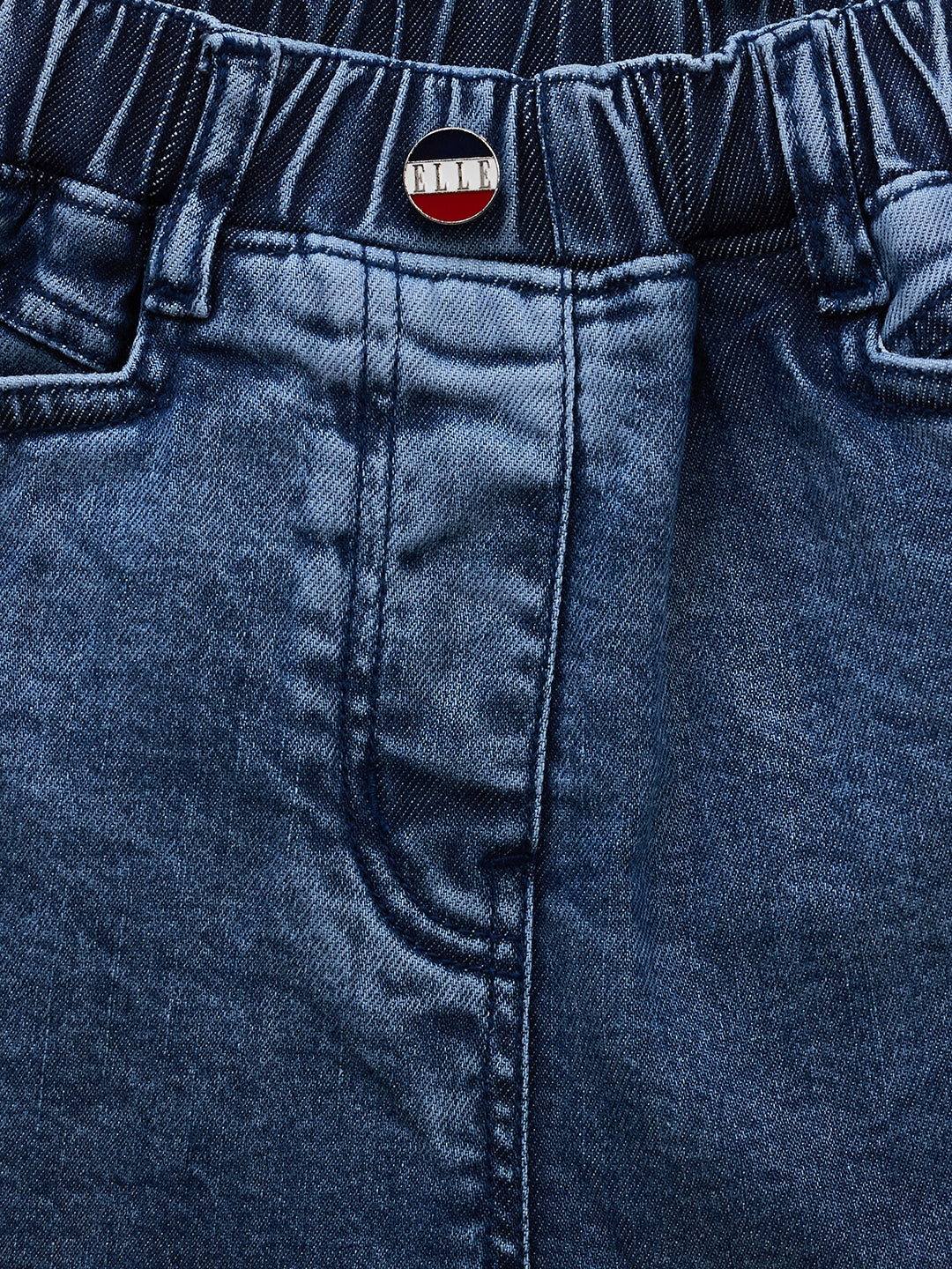 Elle Kids Blue Relaxed Fit Solid Skort