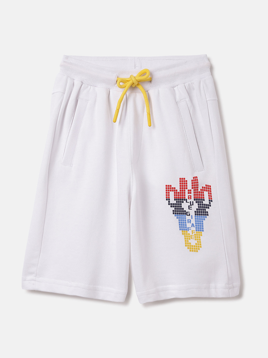 Blue Giraffe Kids White Regular Fit Solid Shorts