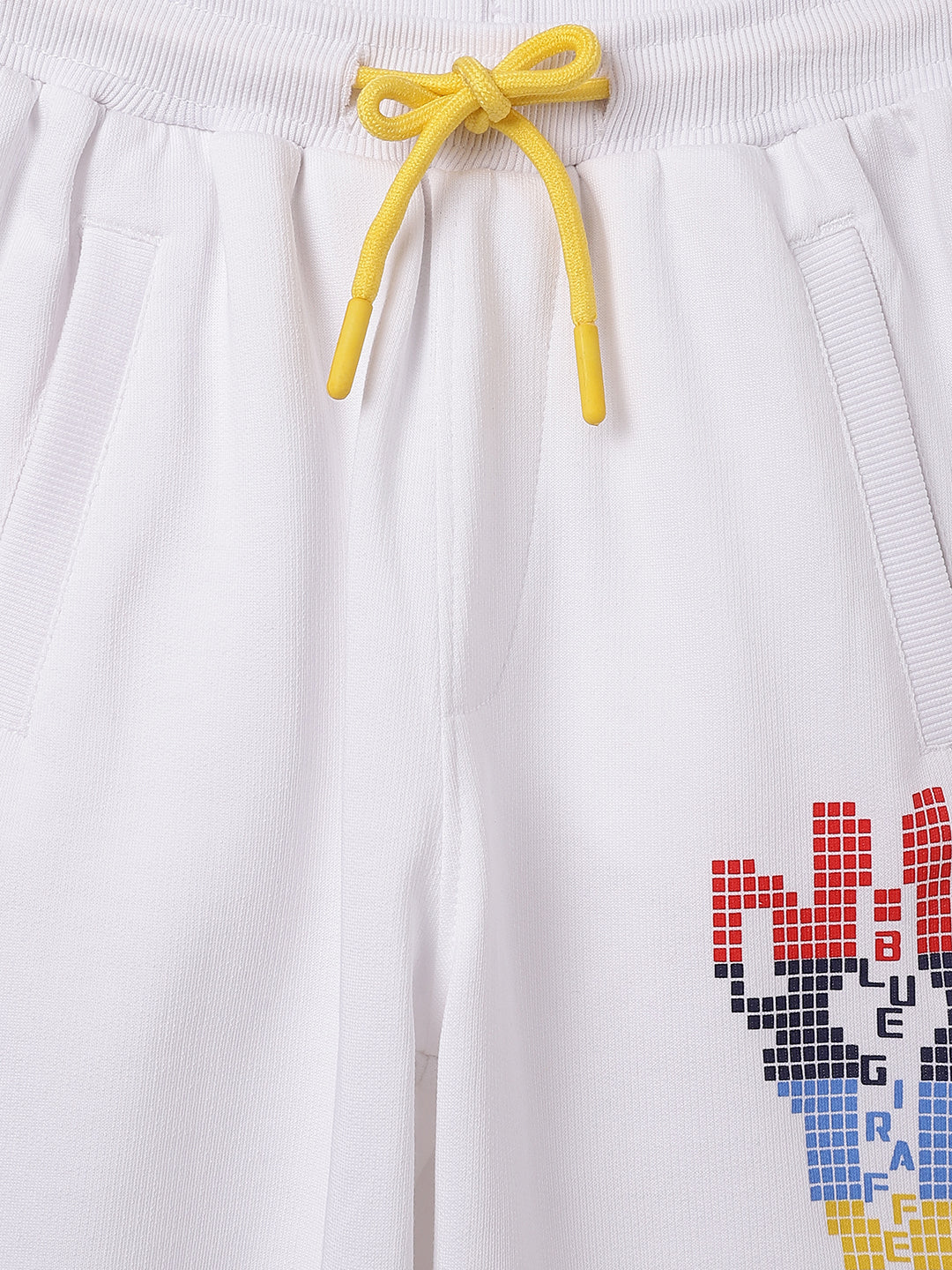 Blue Giraffe Kids White Regular Fit Solid Shorts