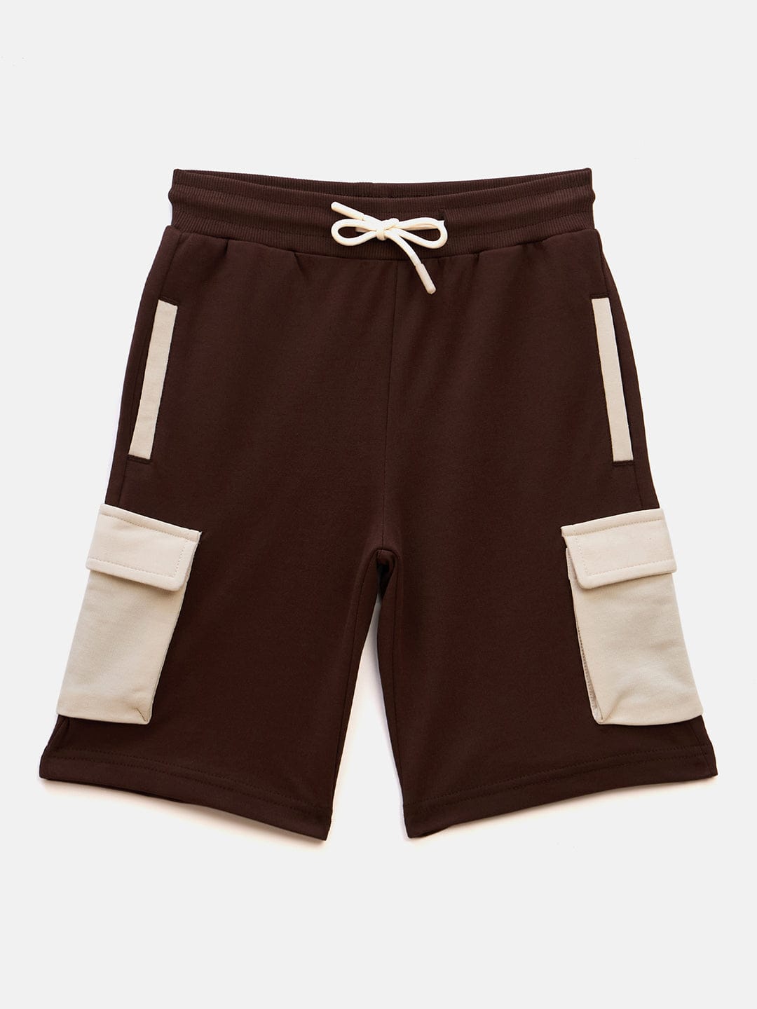 Blue Giraffe Boys Brown Regular Fit Solid Shorts