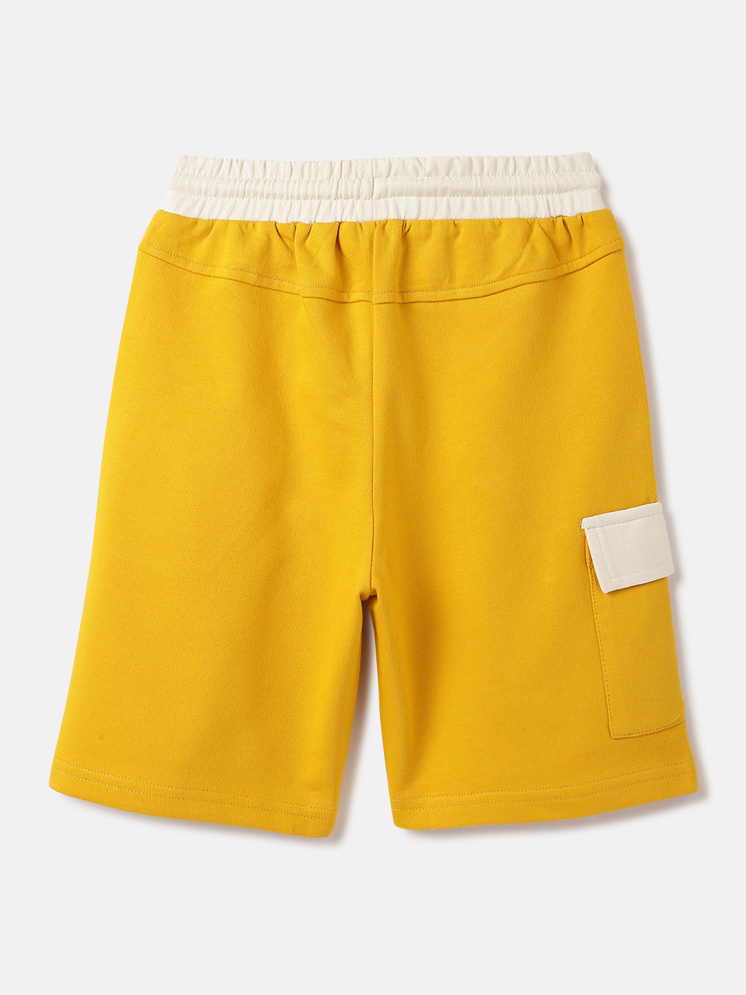 Blue Giraffe Boys Yellow Regular Fit Solid Shorts