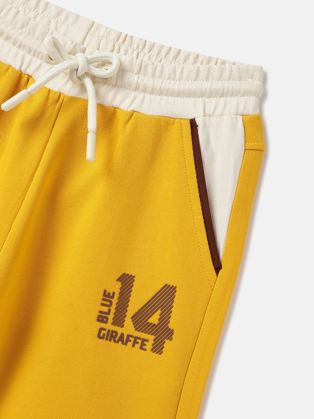 Blue Giraffe Boys Yellow Regular Fit Solid Shorts