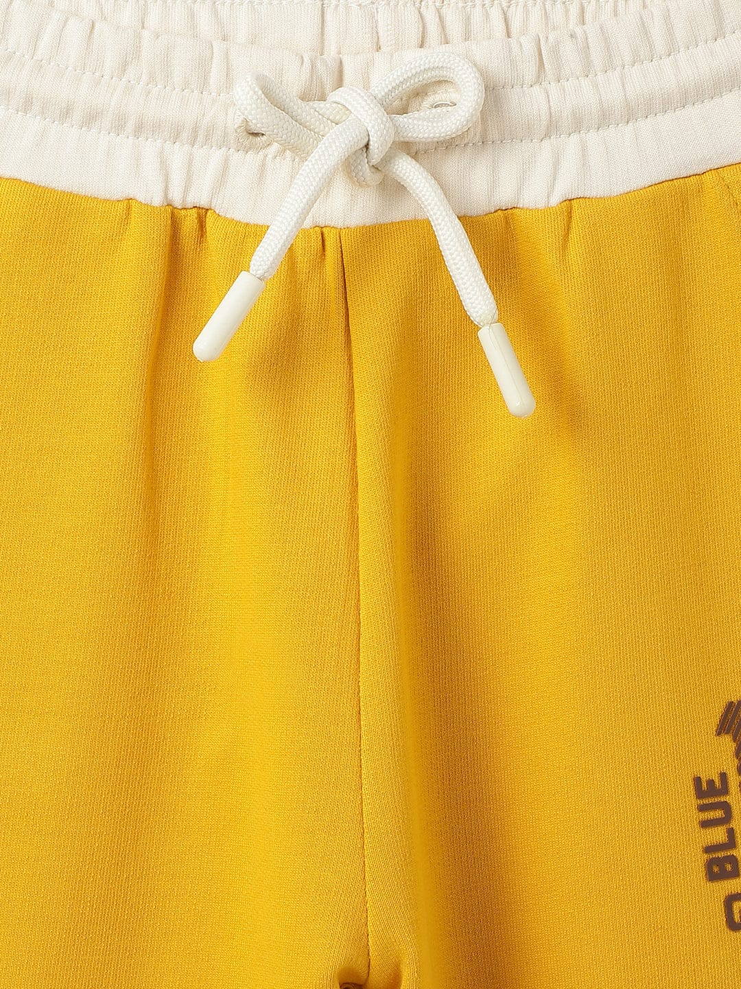 Blue Giraffe Boys Yellow Regular Fit Solid Shorts