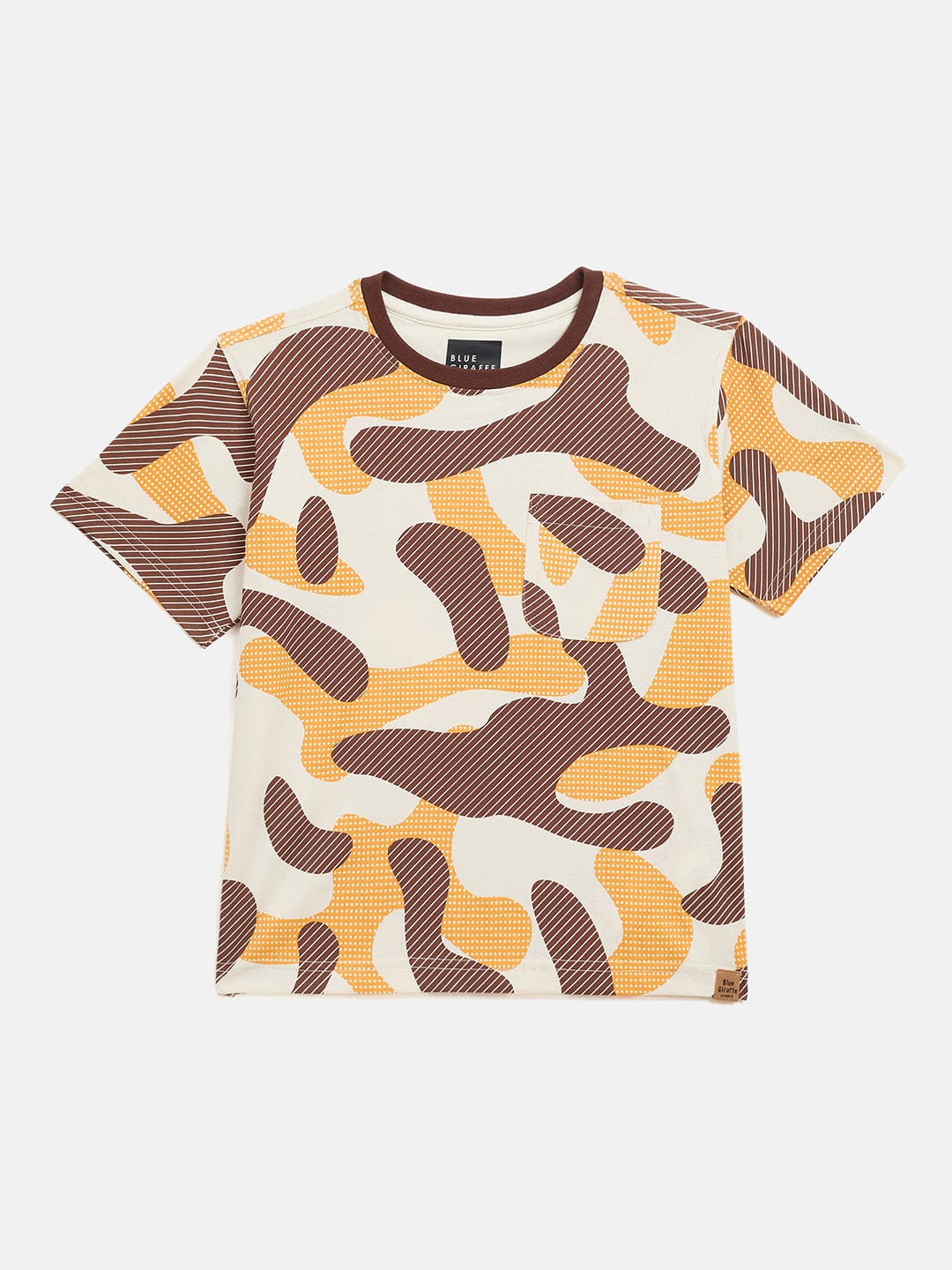 Blue Giraffe Boys Multi Printed Crew Neck TShirt