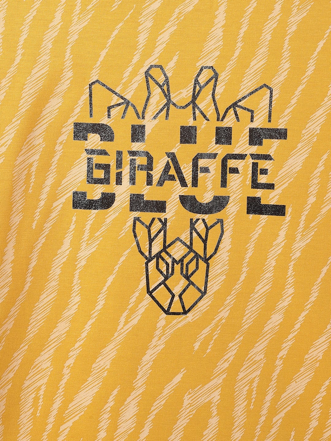 Blue Giraffe Kids Yellow Printed Crew Neck Tshirt