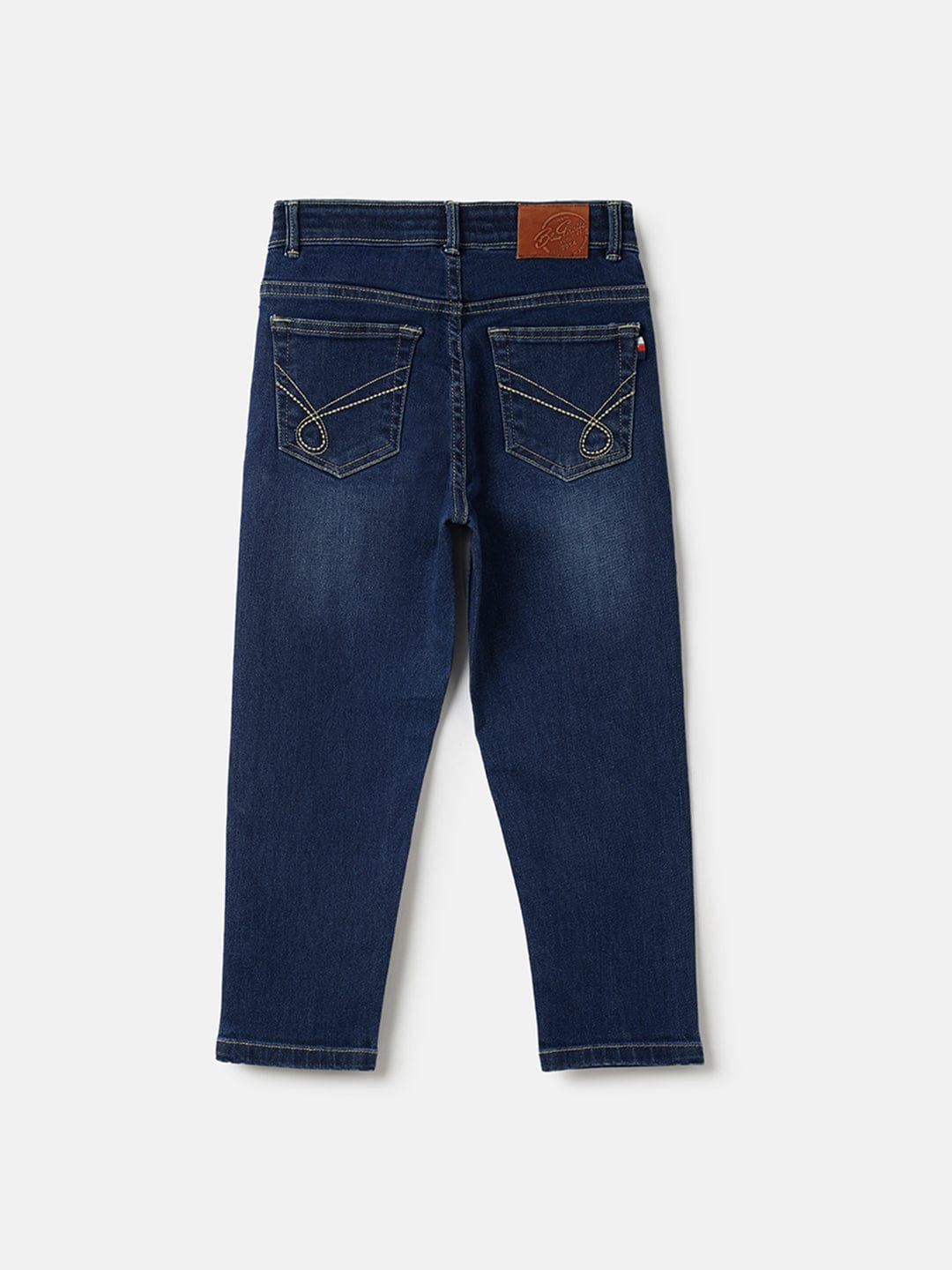 Blue Giraffe Boys Blue Carrot Fit Solid Jeans