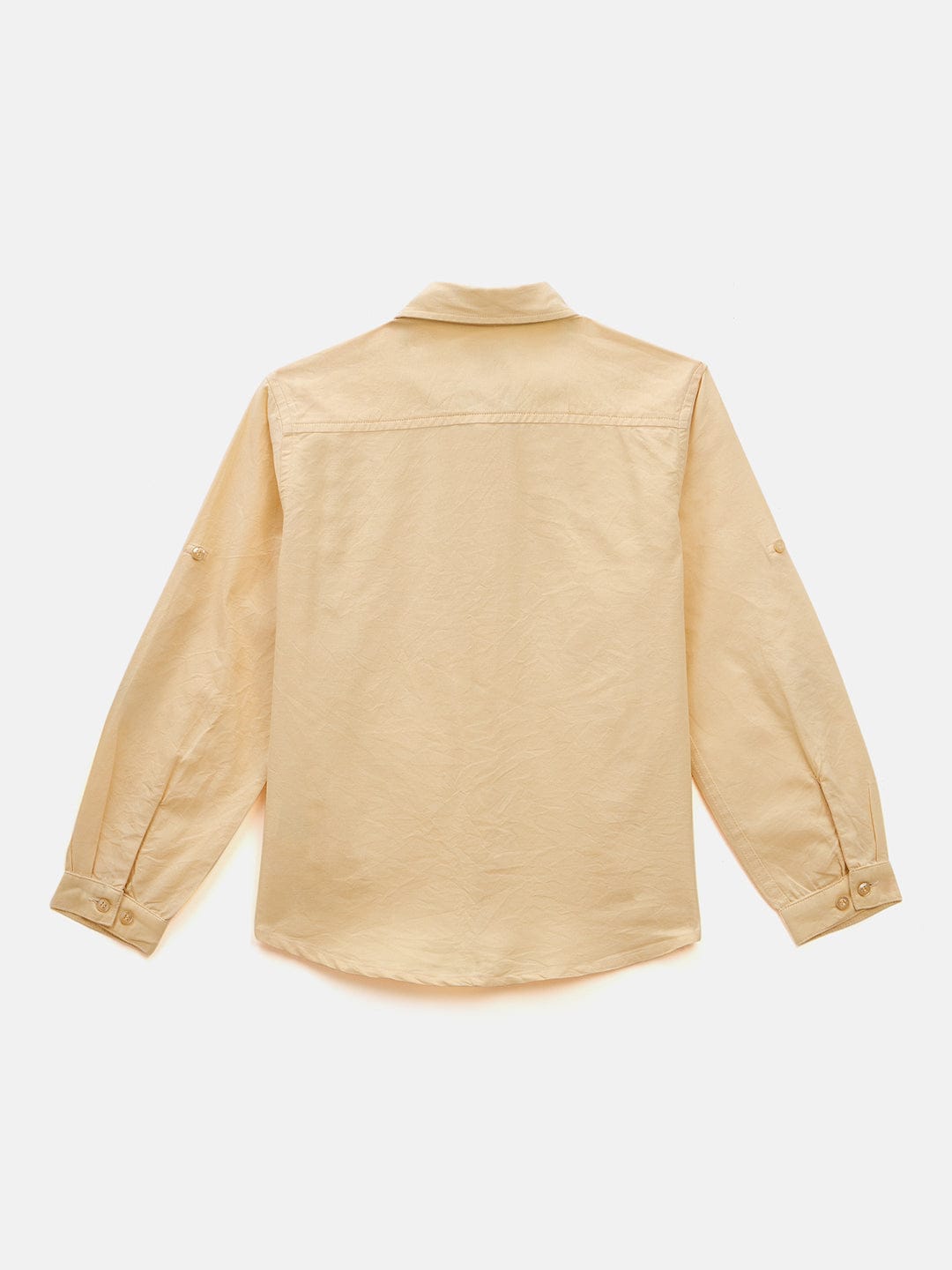 Blue Giraffe Boys Yellow Solid Collar Shirt