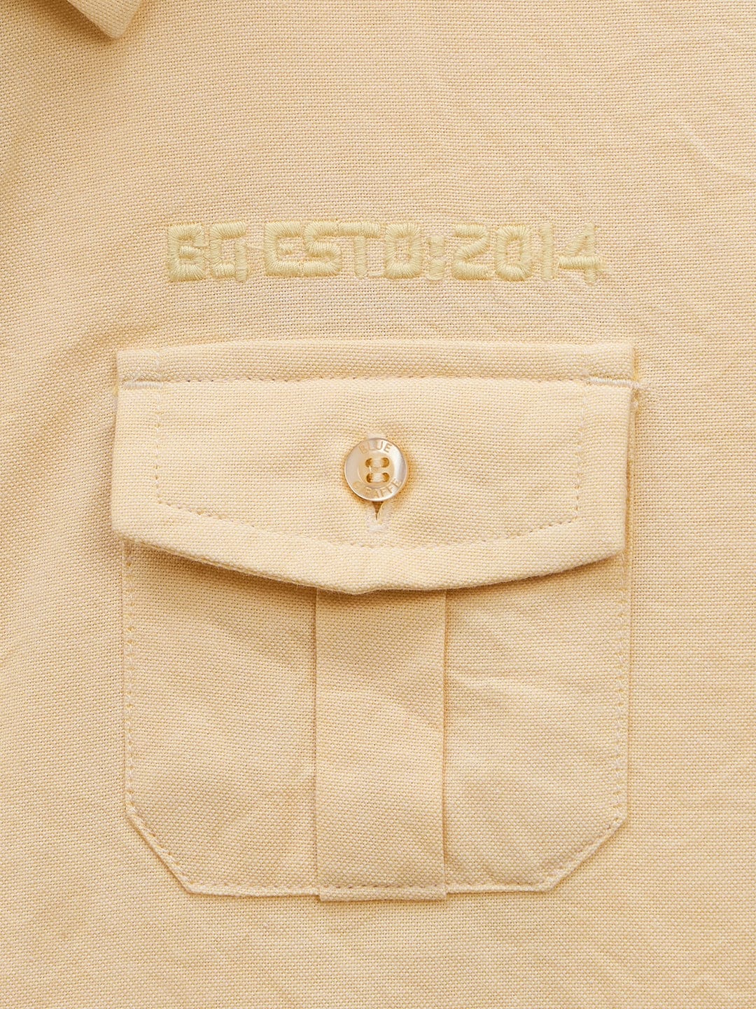 Blue Giraffe Boys Yellow Solid Collar Shirt