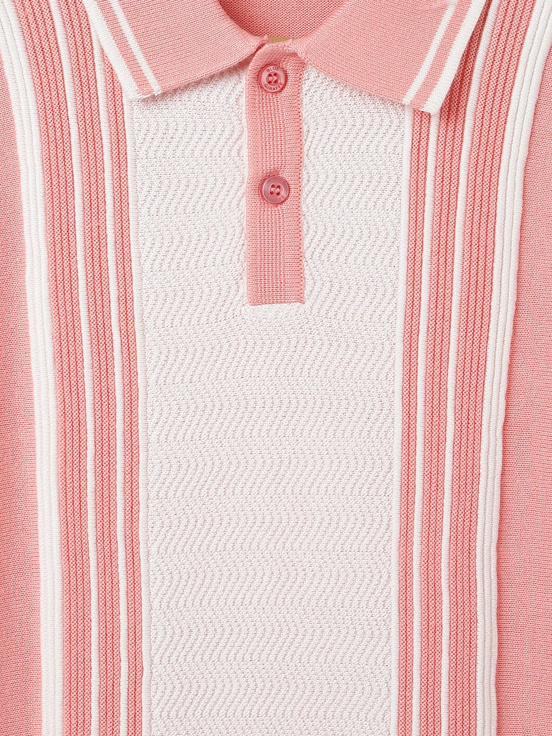 Blue Giraffe Kids Pink Textured Polo Tshirt