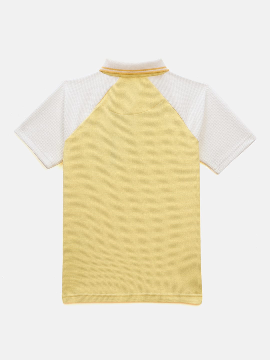 Blue Giraffe Boys Yellow Textured Polo Tshirt