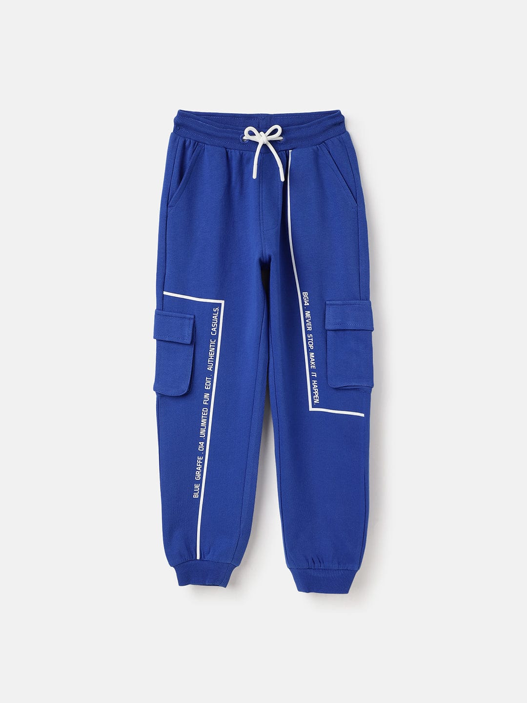 Blue Giraffe Boys Blue Regular Fit Solid Jogger
