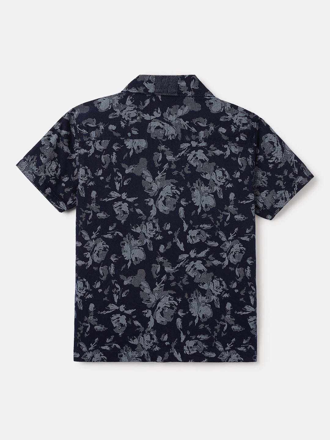 Blue Giraffe Kids Blue Printed Resort Collar Shirt