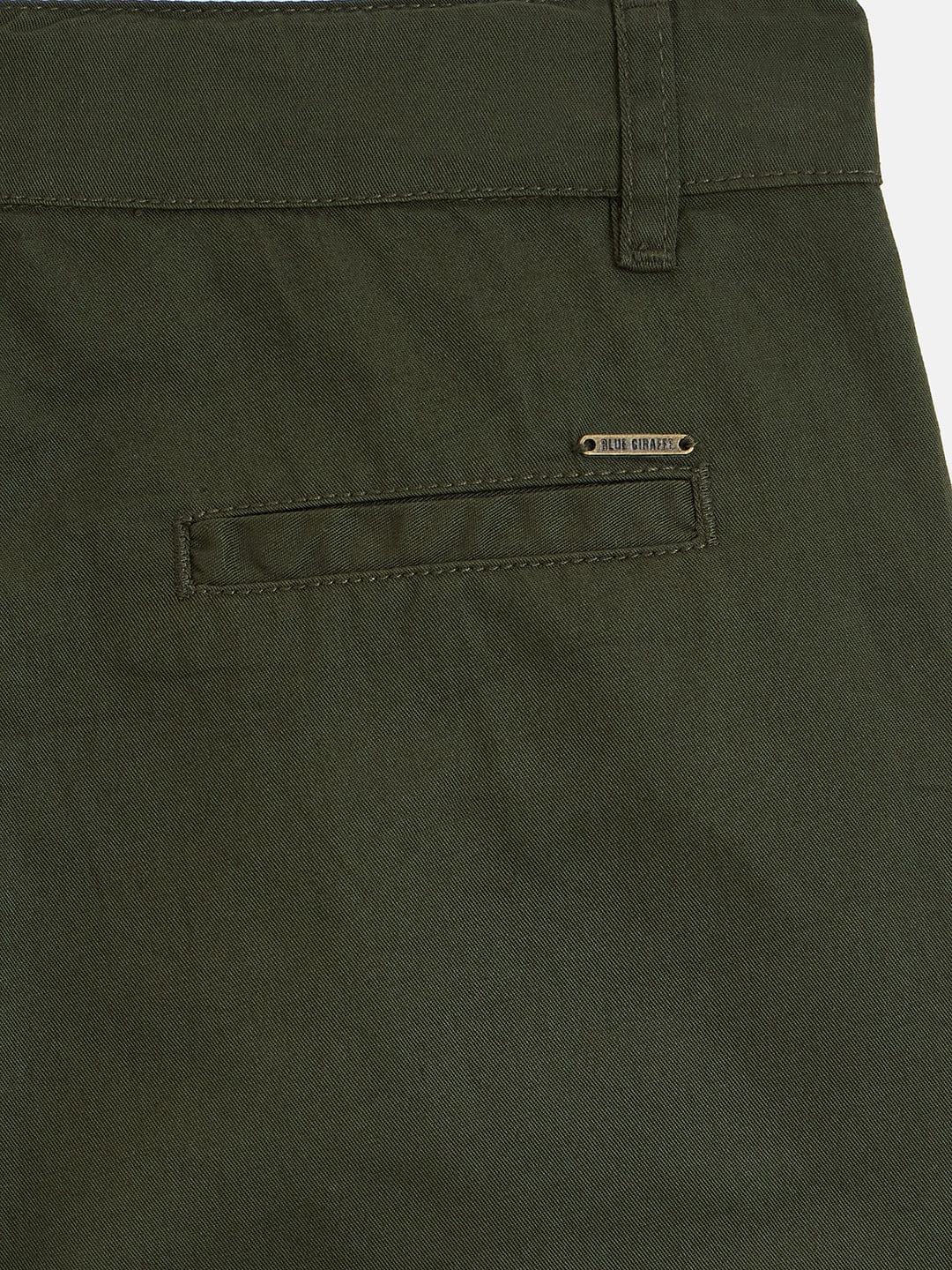 Blue Giraffe Boys Green Regular Fit Solid Shorts