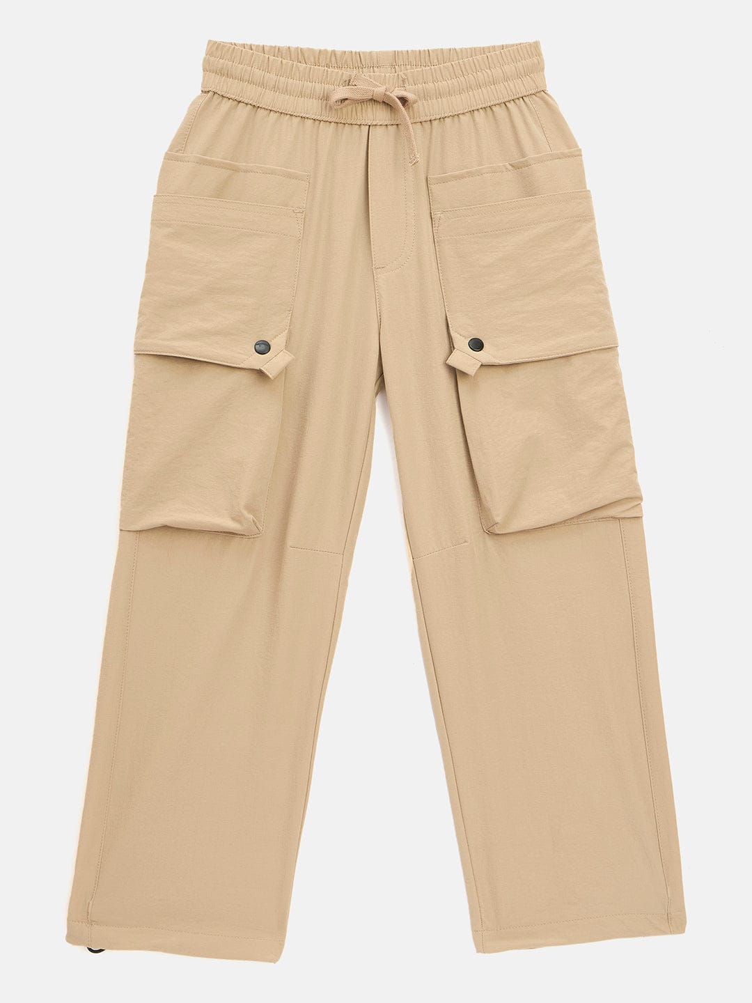 Blue Giraffe Boys Beige Regular Fit Solid Jogger