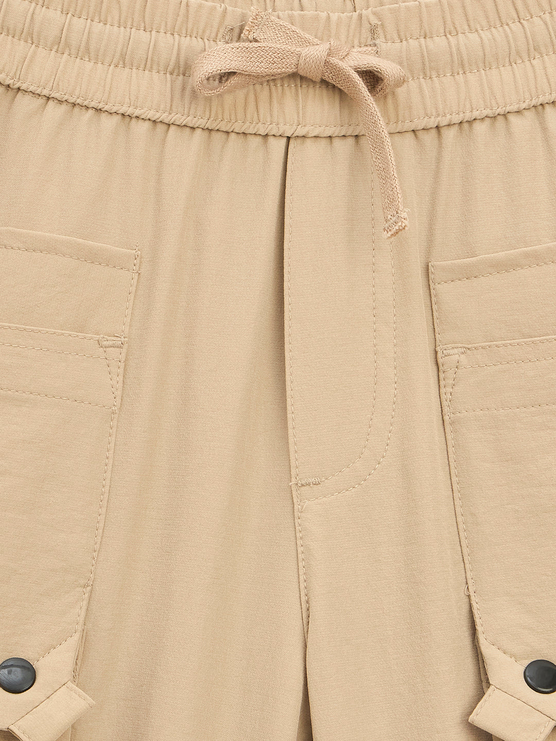 Blue Giraffe Boys Beige Regular Fit Solid Jogger