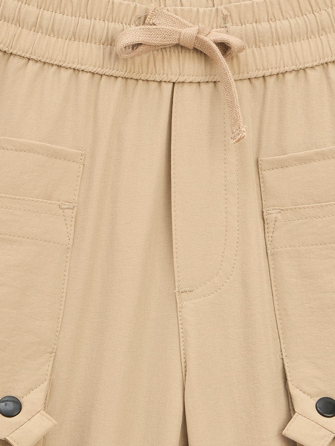 Blue Giraffe Boys Beige Regular Fit Solid Jogger