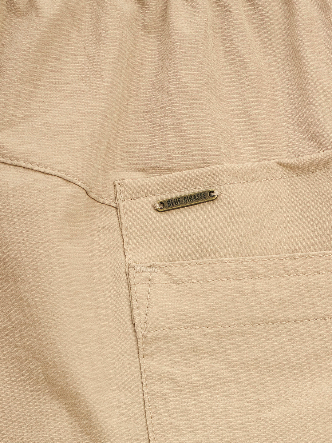 Blue Giraffe Boys Beige Regular Fit Solid Jogger