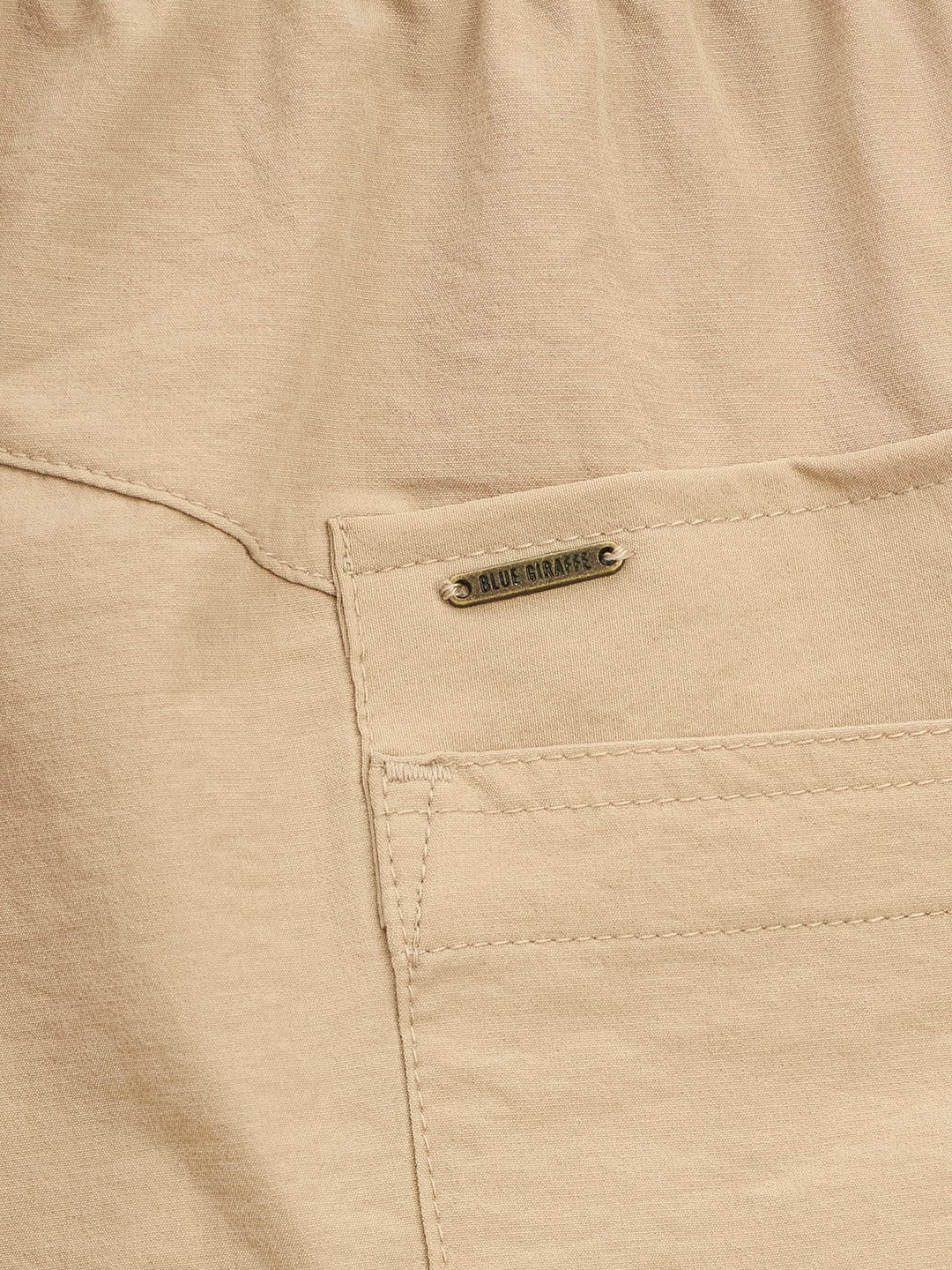 Blue Giraffe Boys Beige Regular Fit Solid Jogger