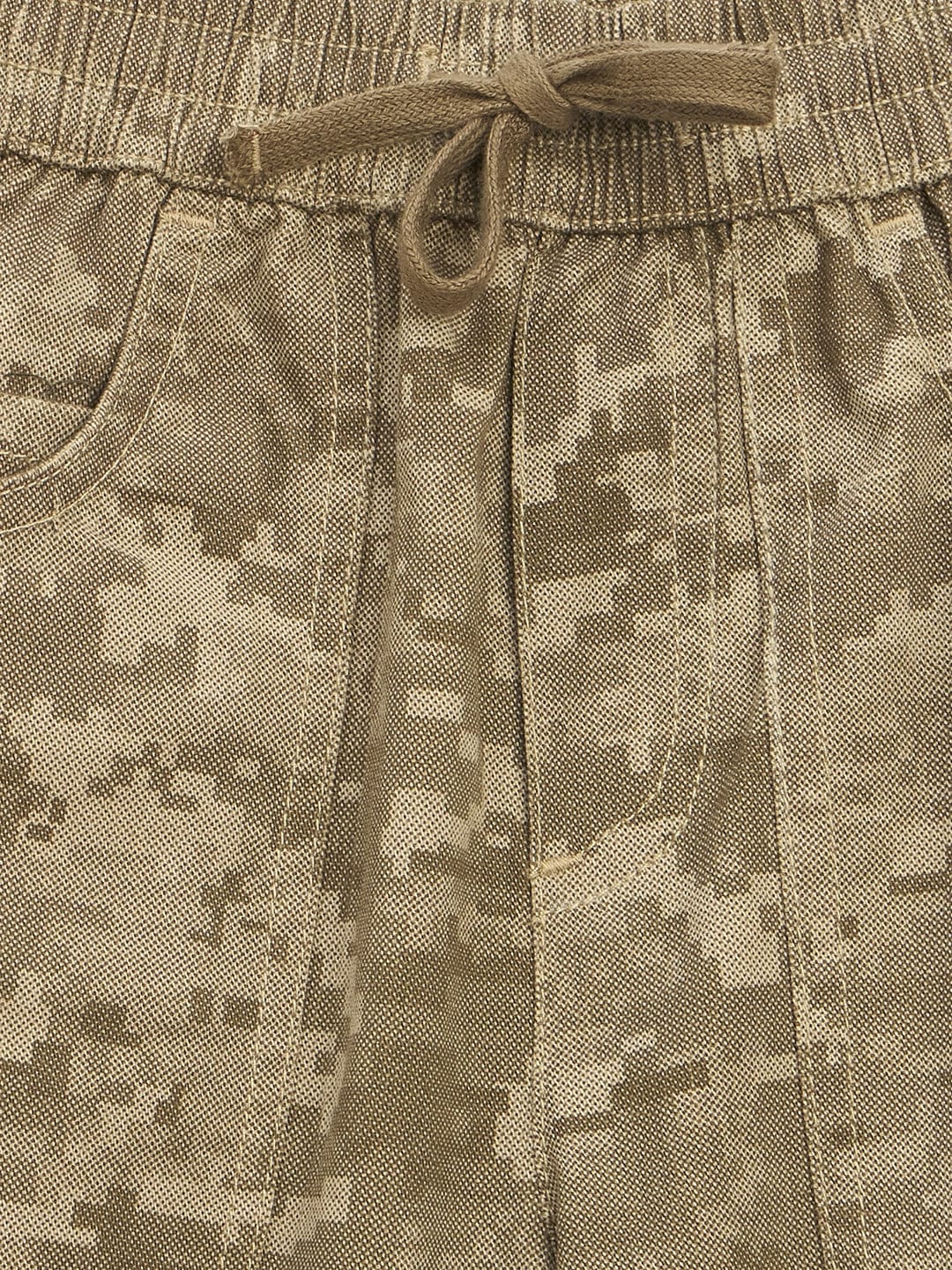 Blue Giraffe Boys Beige Regular Fit Camo Print Jogger