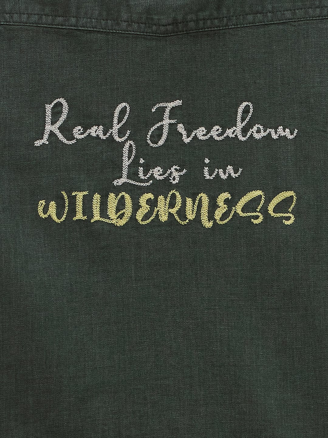 Blue Giraffe Boys Green Solid Collar Shirt