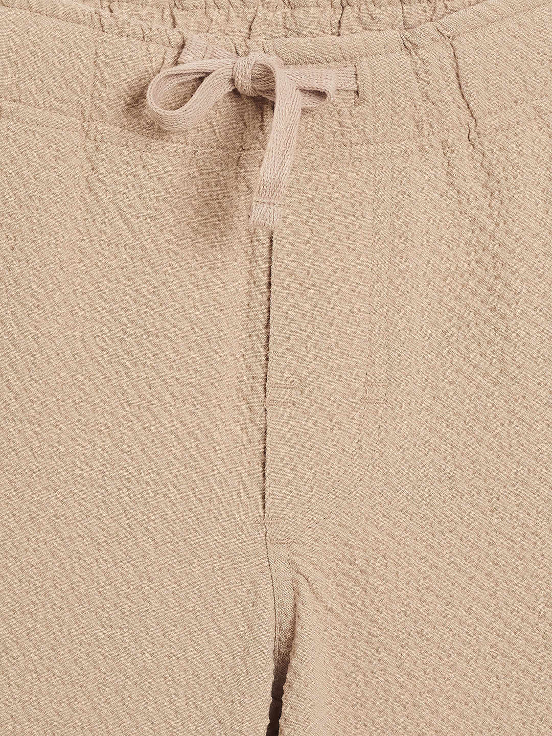 Blue Giraffe Boys Beige Regular Fit Solid Shorts