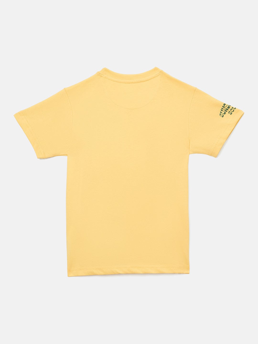 Blue Giraffe Boys Yellow Solid Crew Neck TShirt