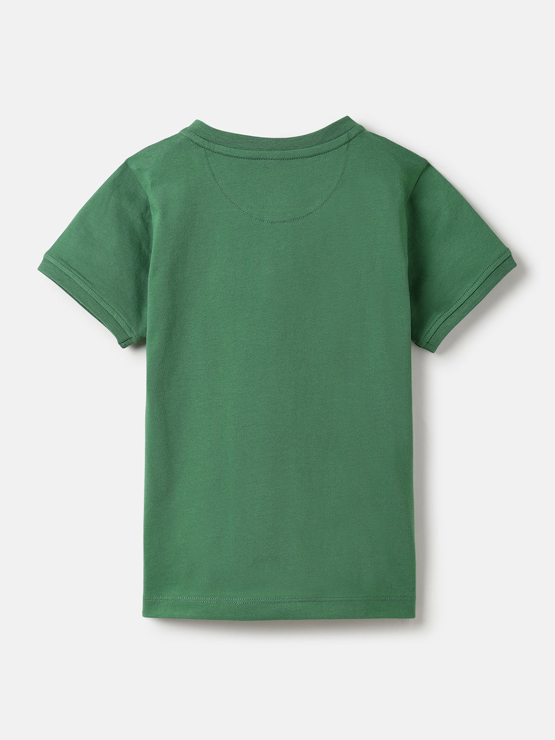 Blue Giraffe Boys Green Solid Henley Collar TShirt