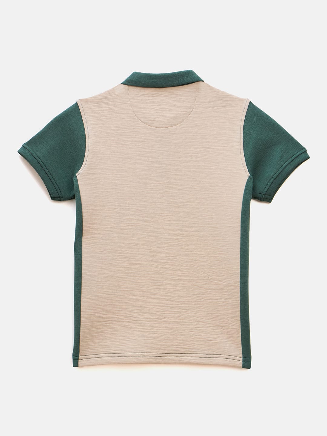 Blue Giraffe Boys Green Solid Polo Tshirt