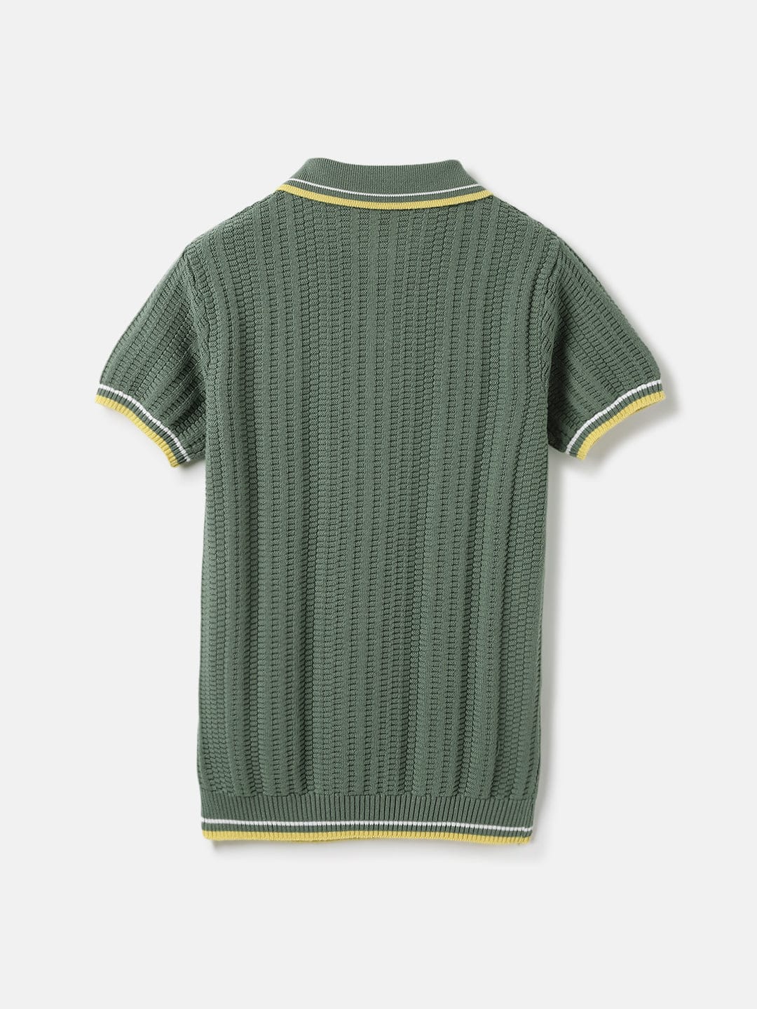 Blue Giraffe Kids Green Textured Polo Tshirt