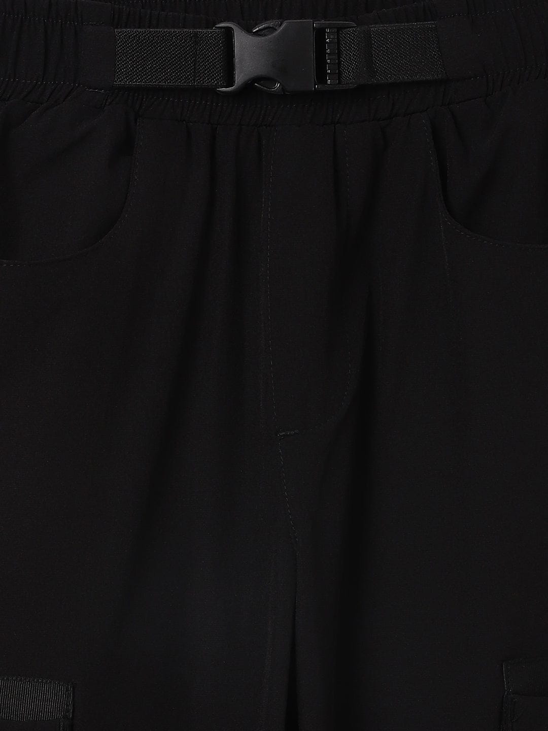 Blue Giraffe Kids Black Regular Fit Solid Jogger