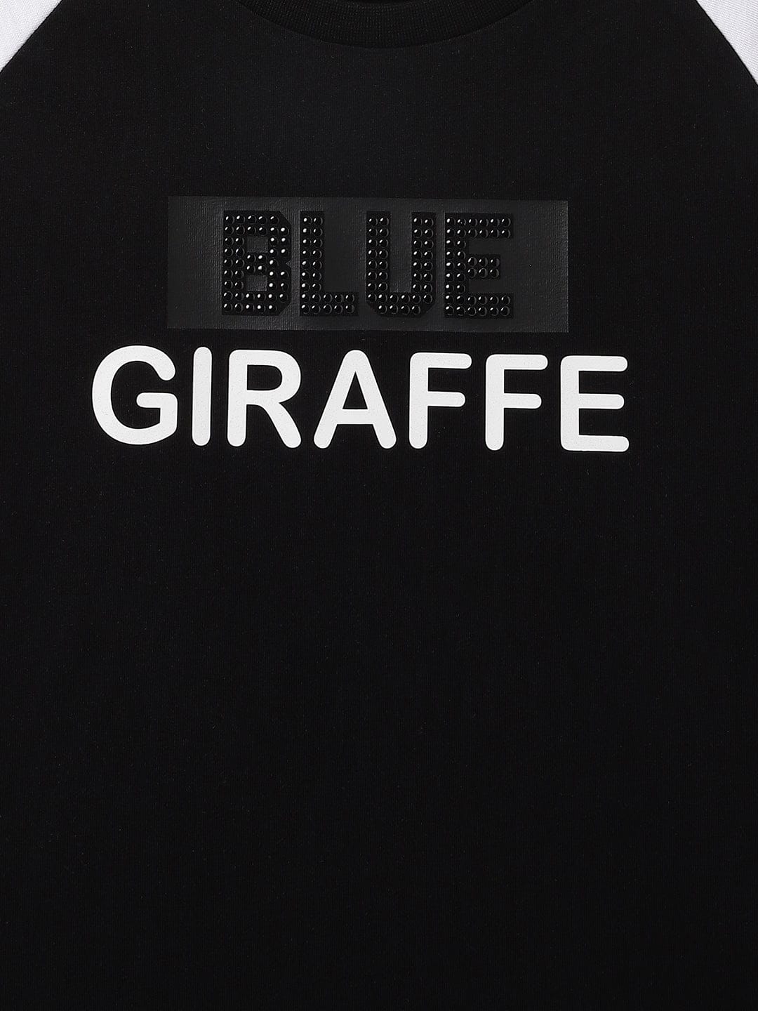 Blue Giraffe Kids Black Solid Crew Neck Tshirt