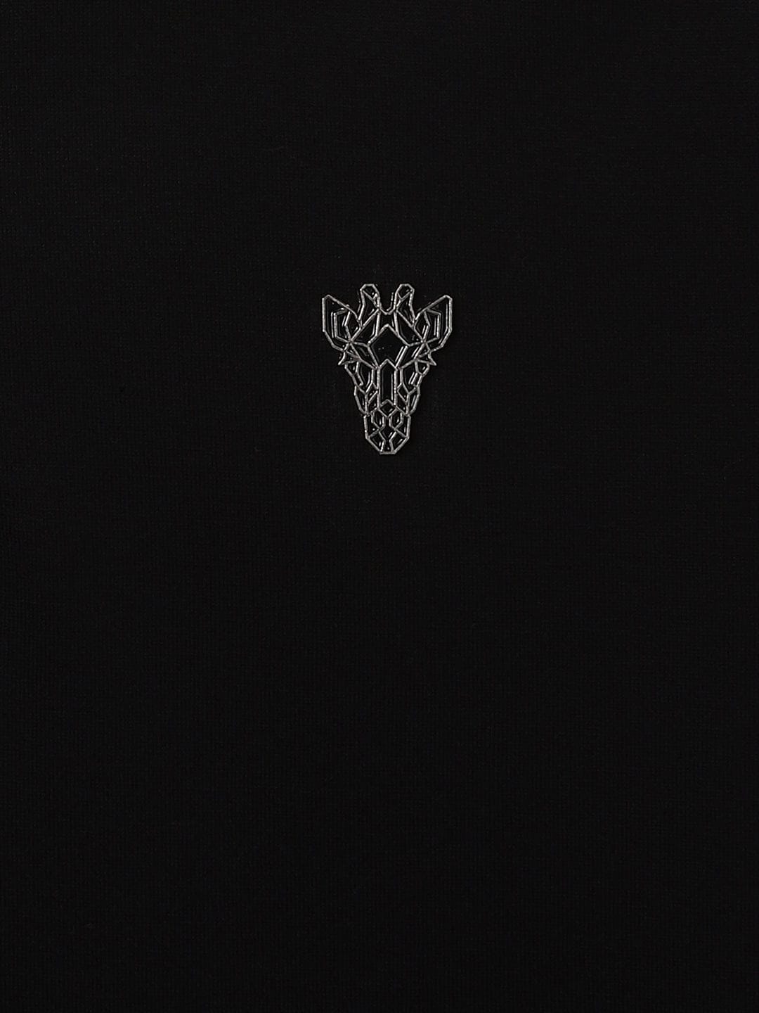 Blue Giraffe Kids Black Solid Polo Tshirt