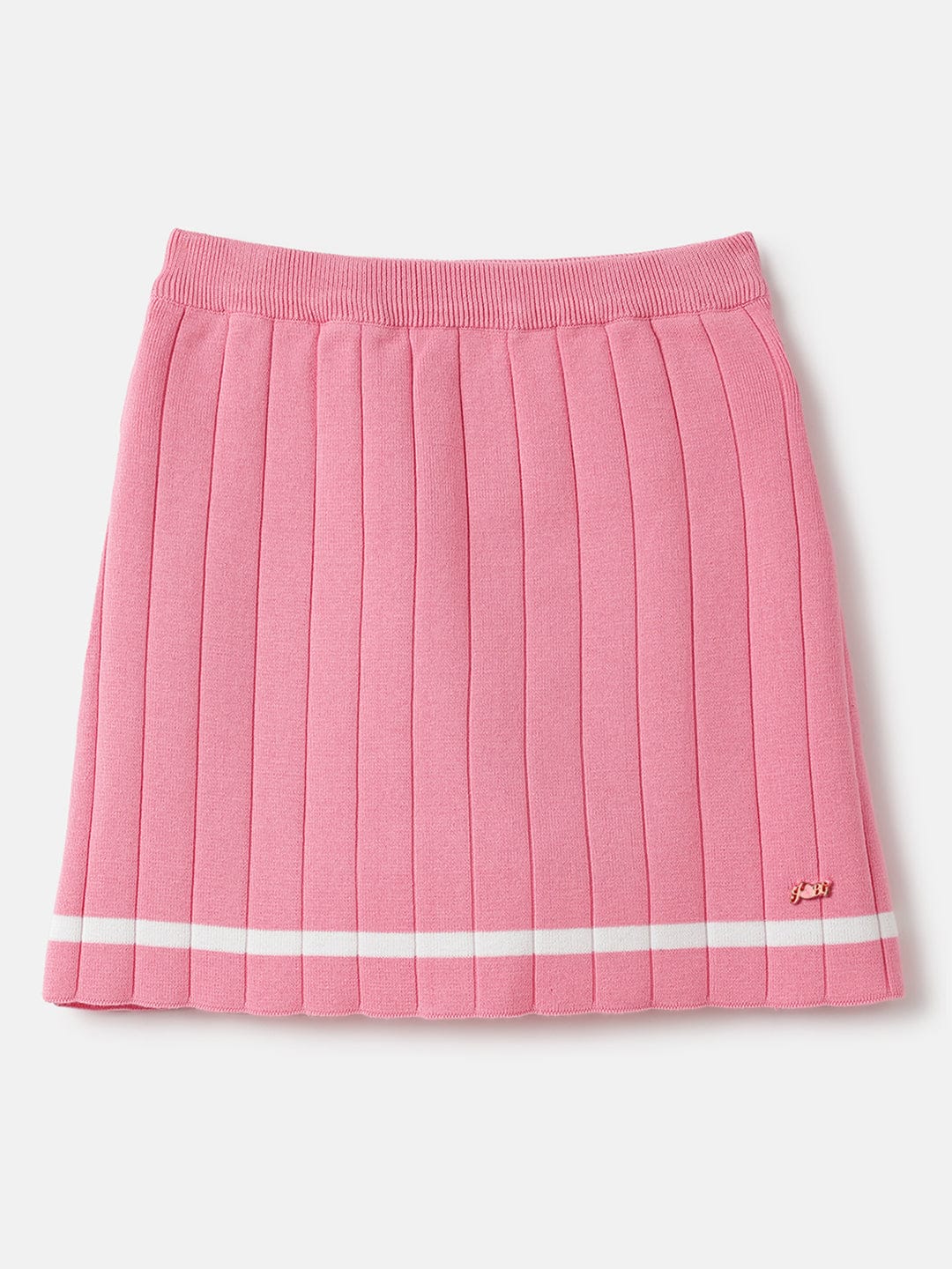 Blue Giraffe Girls Pink Flared Fit Solid Skirt