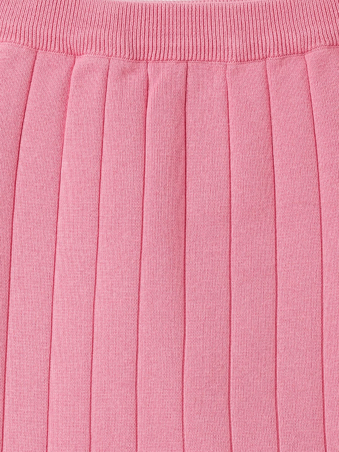 Blue Giraffe Girls Pink Flared Fit Solid Skirt