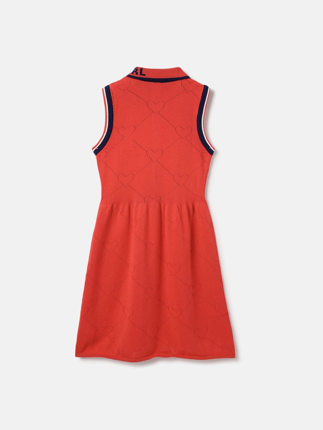 Blue Giraffe Kids Red Solid Collar Dress