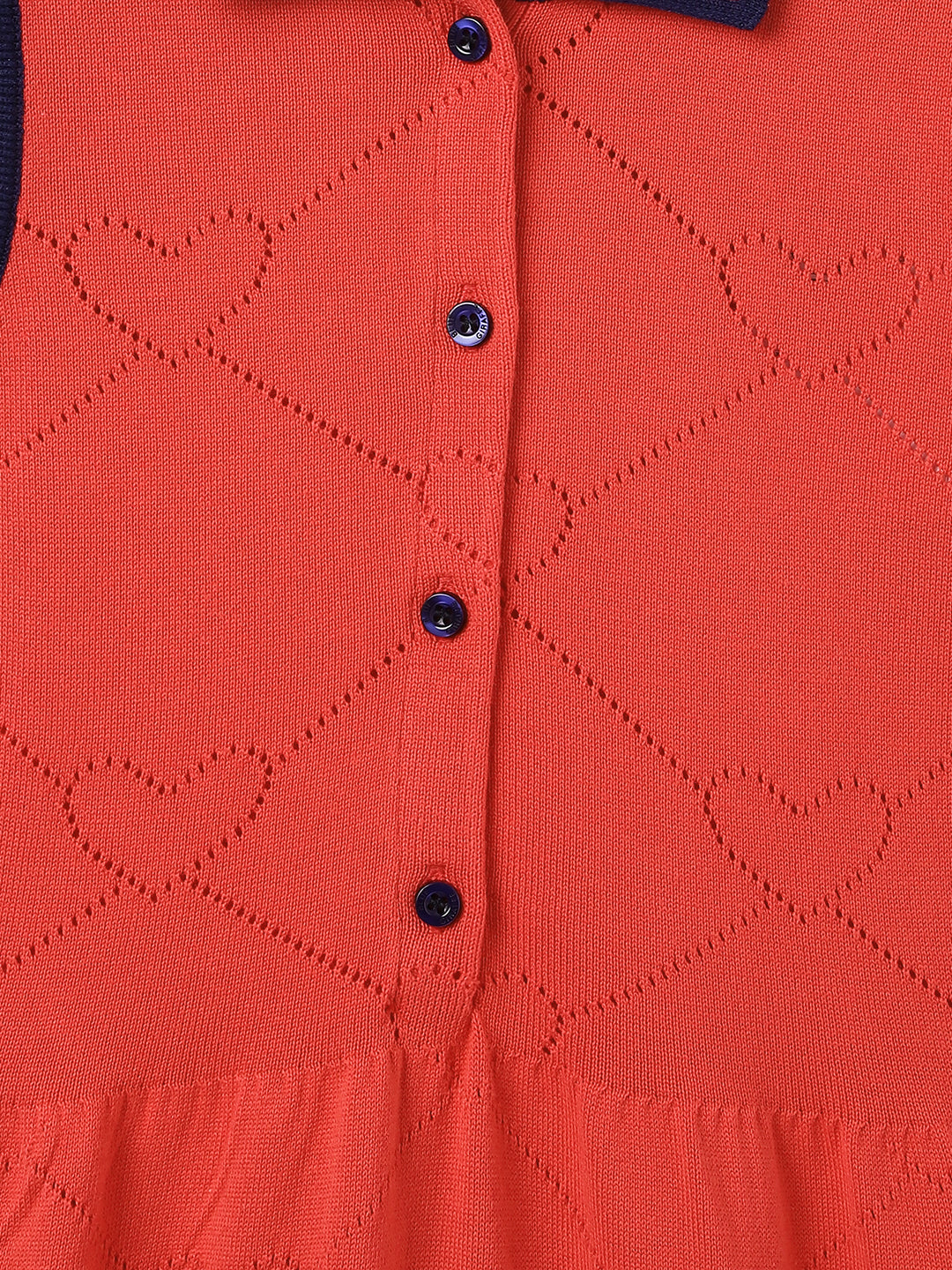 Blue Giraffe Kids Red Solid Collar Dress