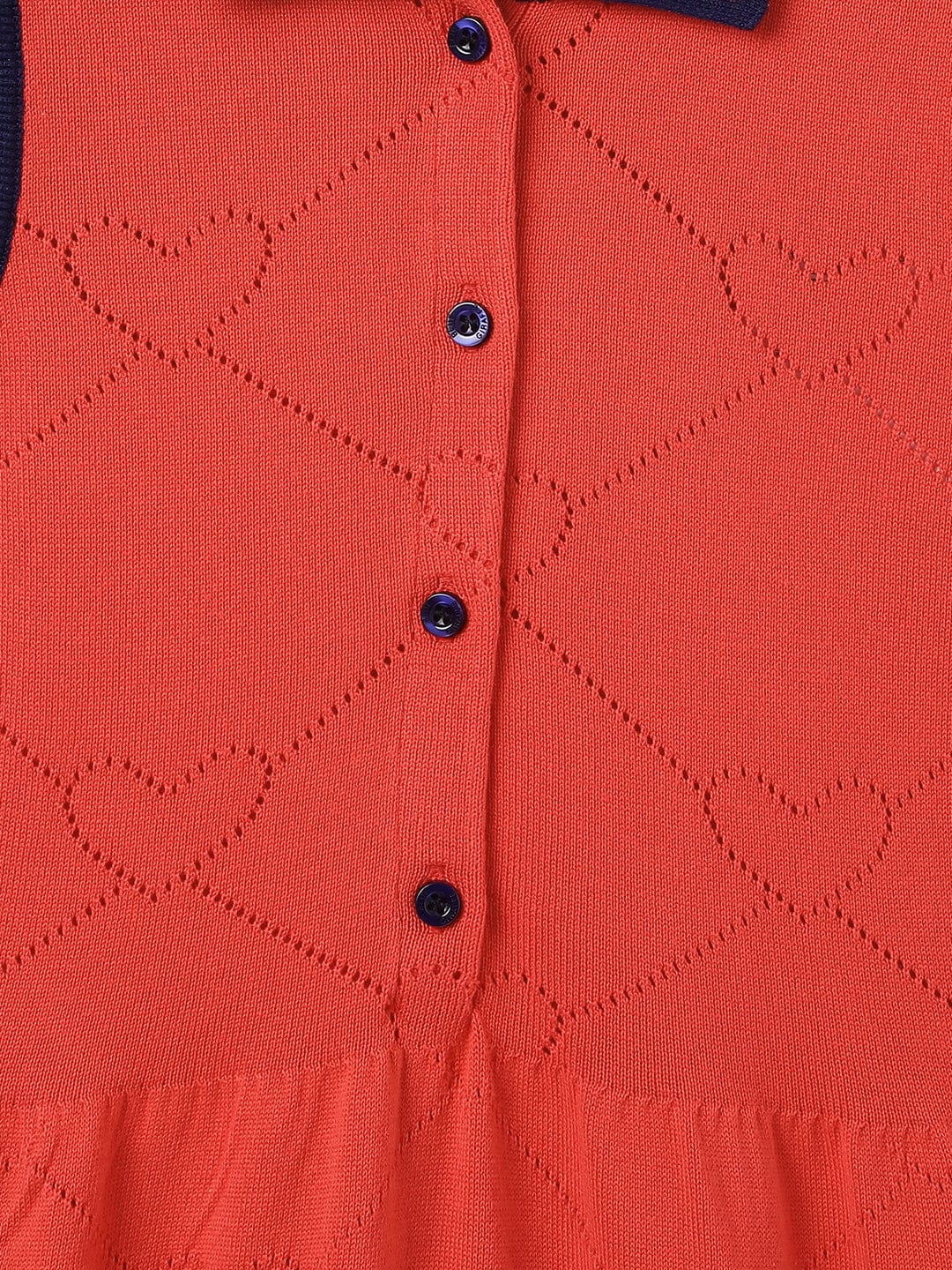 Blue Giraffe Kids Red Solid Collar Dress