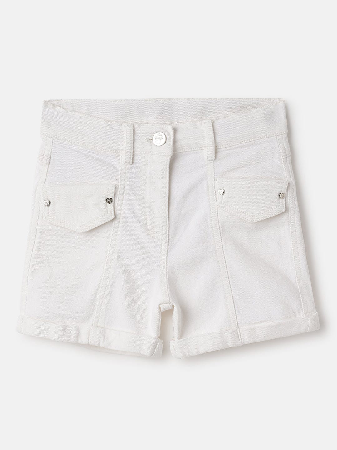 Blue Giraffe Kids White Regular Fit Solid Shorts