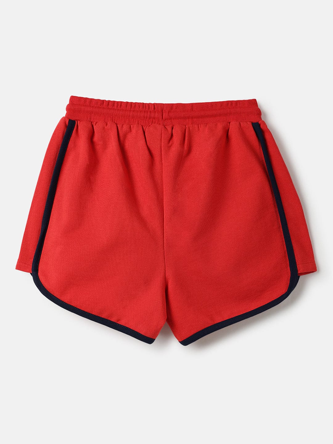 Blue Giraffe Girls Red Regular Fit Solid Shorts