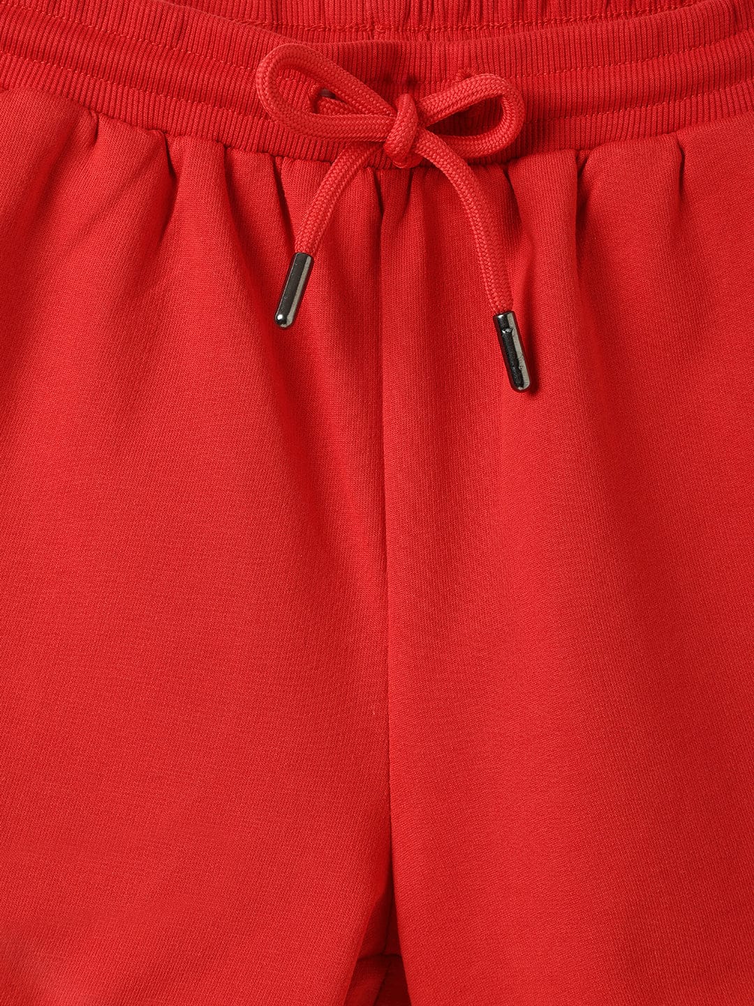 Blue Giraffe Girls Red Regular Fit Solid Shorts