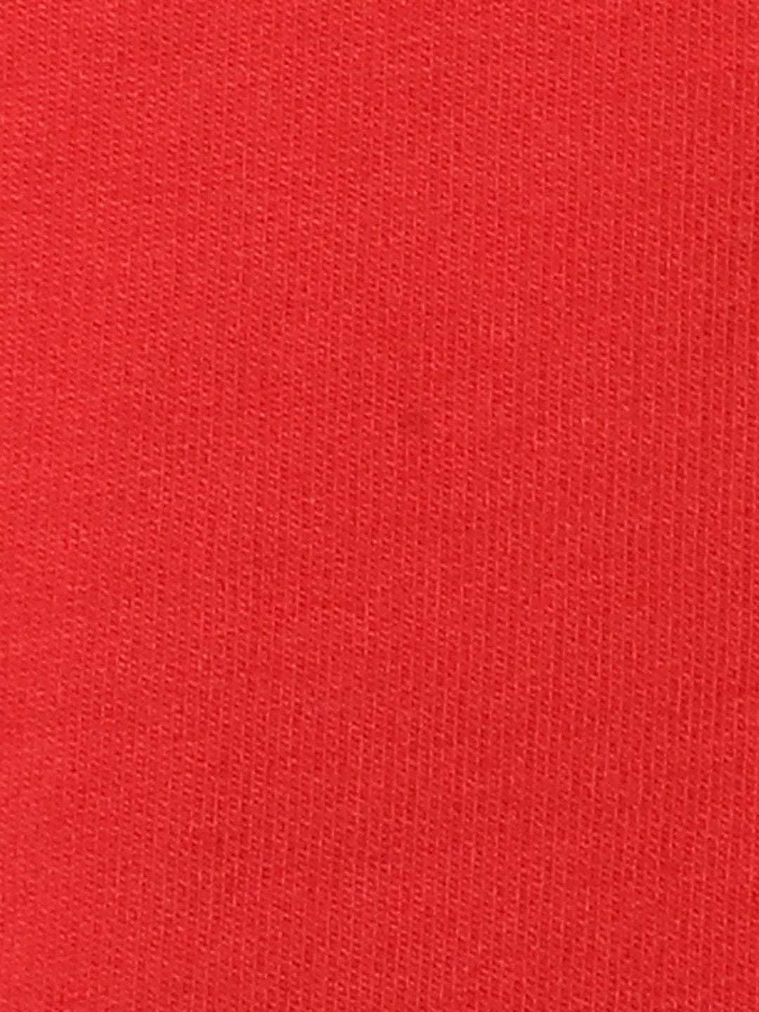 Blue Giraffe Kids Red Solid Round Neck Tshirt